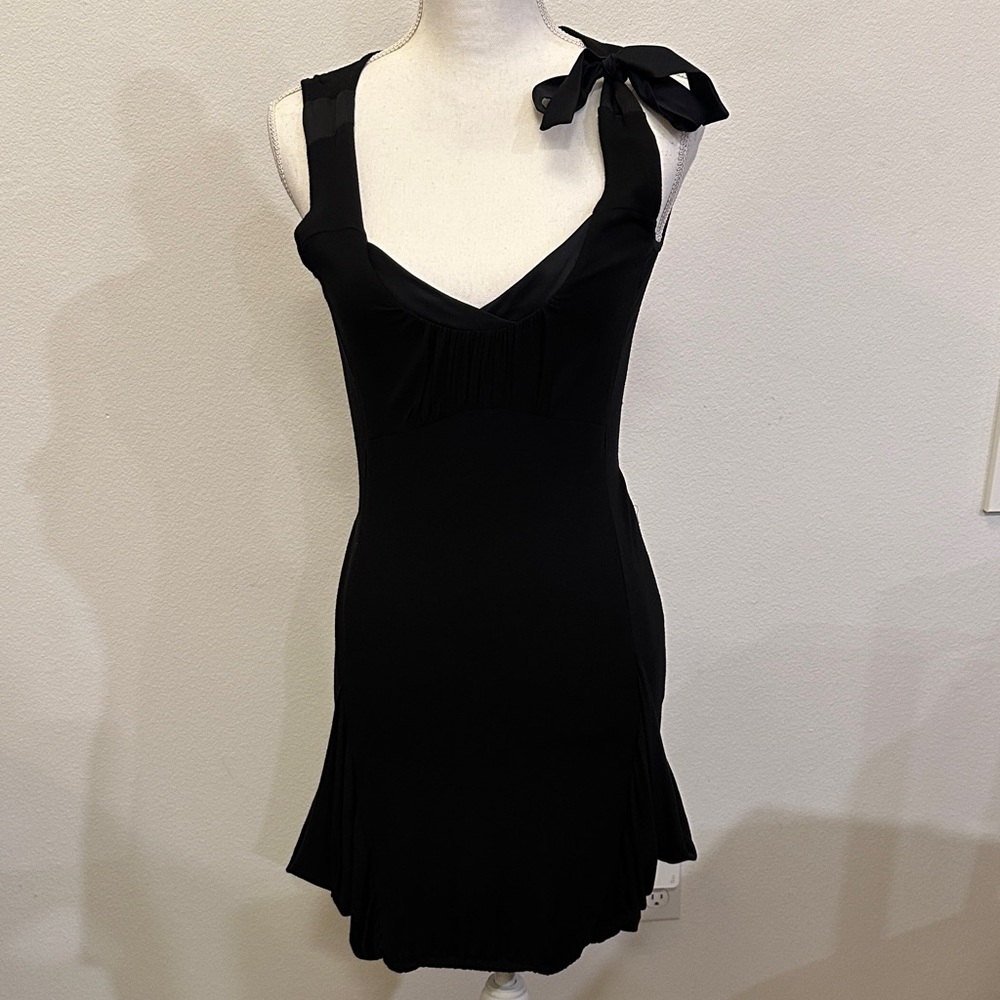 M Online Collection Black Tie-Shoulder Mini Dress